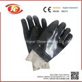 26cm kintting wrist  black work PVC gloves  3