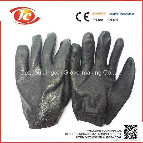 26cm kintting wrist  black work PVC gloves 