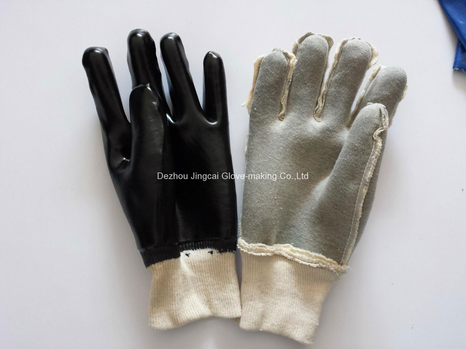 26cm kintting wrist  black work PVC gloves  5