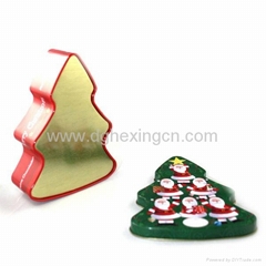 Christmas tree shape gift biscuit tin