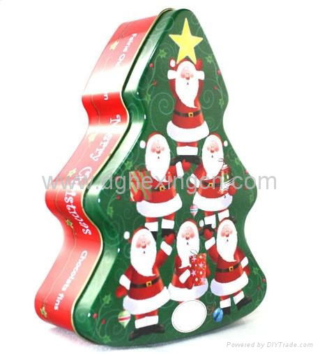 Christmas tree shape gift biscuit tin box 3