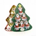 Christmas tree shape gift biscuit tin box