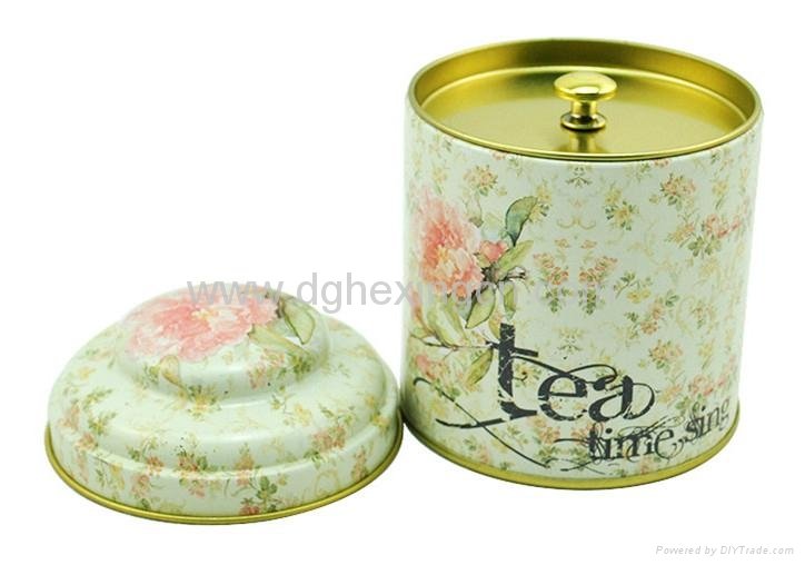 Food grade airtight tin canister metal tea caddy with inner lid 2