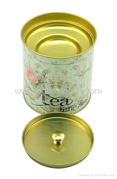Food grade airtight tin canister metal tea caddy with inner lid 4