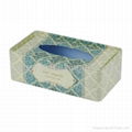 Vintage rectangular tissue napkin metal tin box 