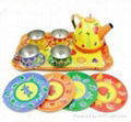 Kids metal tin toy tea set