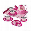 Kids metal tin toy tea set 3