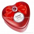 Wedding gift candy box heart shape wedding favor tin packaging 1