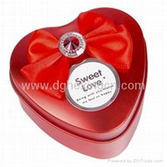 Wedding gift candy box heart shape wedding favor tin packaging