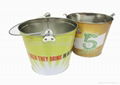 Metal ice bucket tin beer cooler tin pail with handle 