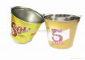 Metal ice bucket tin beer cooler tin pail with handle 
