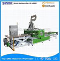 Jinan Full Automatic CNC router furniture production line with drill cutting cen