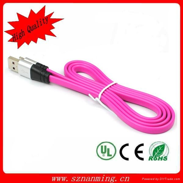 flat iphone 5 usb cable with usb cable NMUSB005 Nanming (China