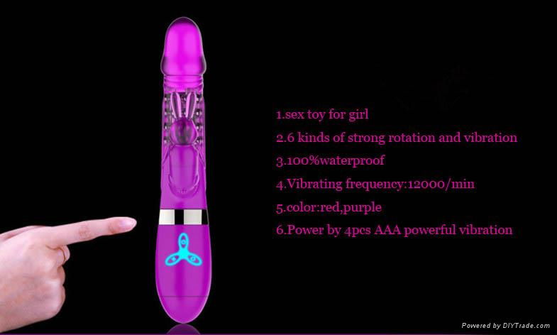 Female Masturbator Rotating Vibrating Dildo G Spot Rabbit Vibrator Sex Toy 2