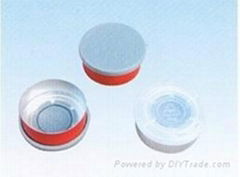 Glass infusion bottle flip off plastic combination cover caps lids