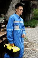 blue with gray 100% cotton workwear coverall 2