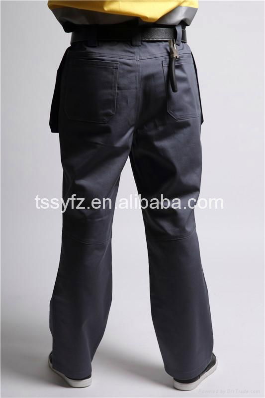 Custom mens gray 100% cotton FR cargo pants 3