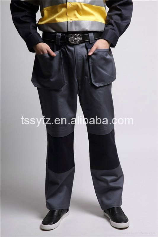 Custom mens gray 100% cotton FR cargo pants