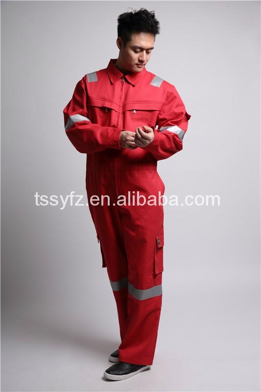 International mens hi vis red workwear coverall SYW035 SHIYAHUATANG (China Manufacturer