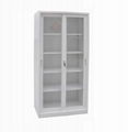 Office used glass sliding door steel filing cabinets 2