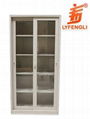 Office used glass sliding door steel filing cabinets 3