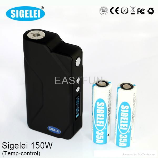 18650 Battery Temperature Control Sigelei 150W TC VV/VW Box Mod Black  3