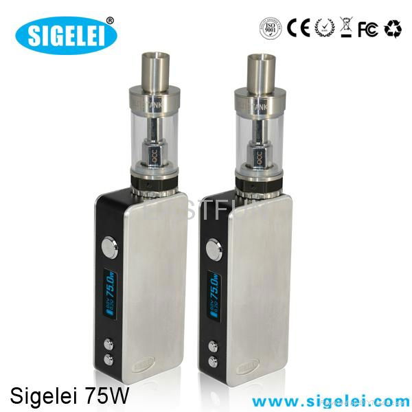 Black&Silver 18650 Battery VV/VW Sigelei 75W Temperature Control Box Mod