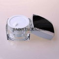 HN-AJ-05 shiny silver cap square acrylic cream jar 2