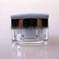 HN-AJ-05 shiny silver cap square acrylic cream jar 3