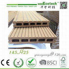 Outdoor wood groove board antisplit eco flooring China composite pe wpc decking 