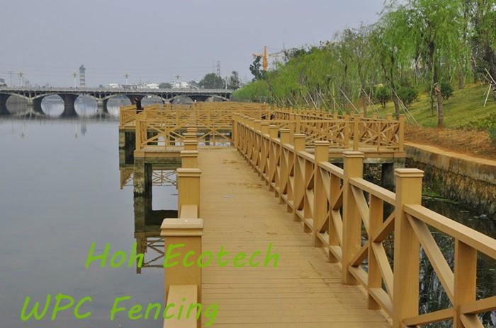 streamside river bank guard wood plastic composite wpc fencing railing