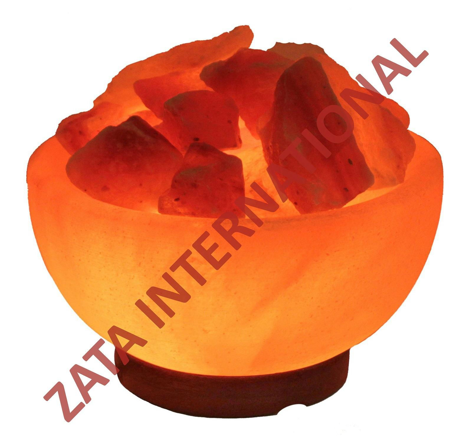 Himalayan Rock Salt Lamp Fire Bowl 3.5 x 6 x 6 Inches 6 Feets Cord Bulb w Base