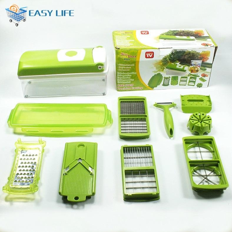 Green color Plastic Multifuctional Vegetable Slicer 5