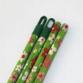 flower pattern pvc coated wooden broom stick