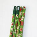 flower pattern pvc coated wooden broom stick 2