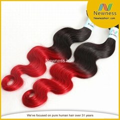 Newness ombre hair extensions Brazilian body wave two tone human hair weave 