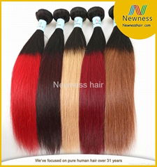 6A Brazilian Ombre Hair Extension Hot Two Tone Human Hair Weave