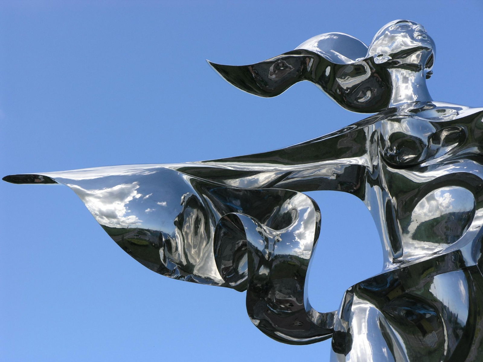 Polished Abstract Stainless Steel Large Metal Garden Sculpture 2