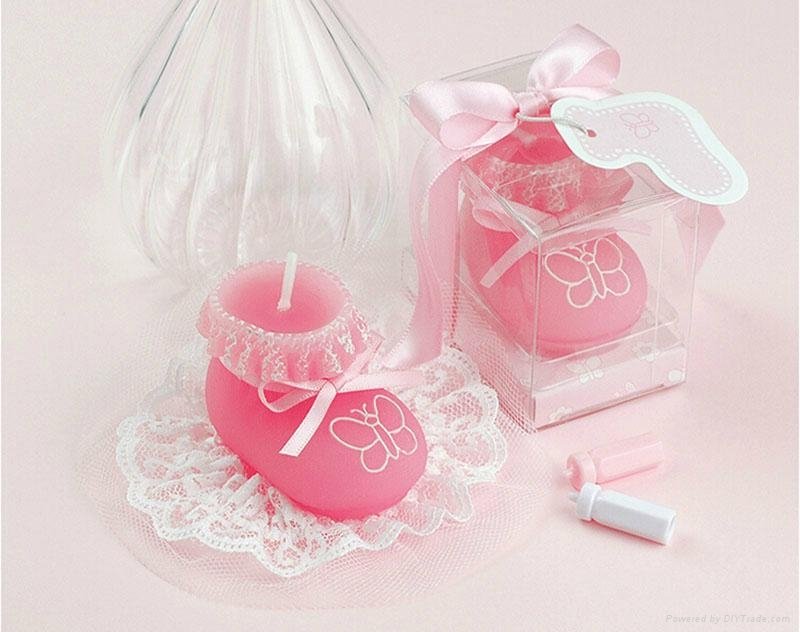 Pink Sock Shoe Candle Wedding Baby Shower Birthday Souvenirs Gifts Favor 2
