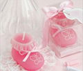 Pink Sock Shoe Candle Wedding Baby