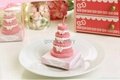 Pink 3 Layers Rose Cake Bow Candle For Wedding Party Birthday Souvenirs Gift 2