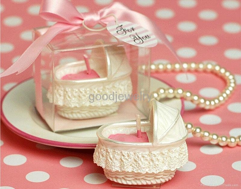 Pink Baby Bassinet Candle For Wedding Party Birthday Shower Souvenirs Gift Favor
