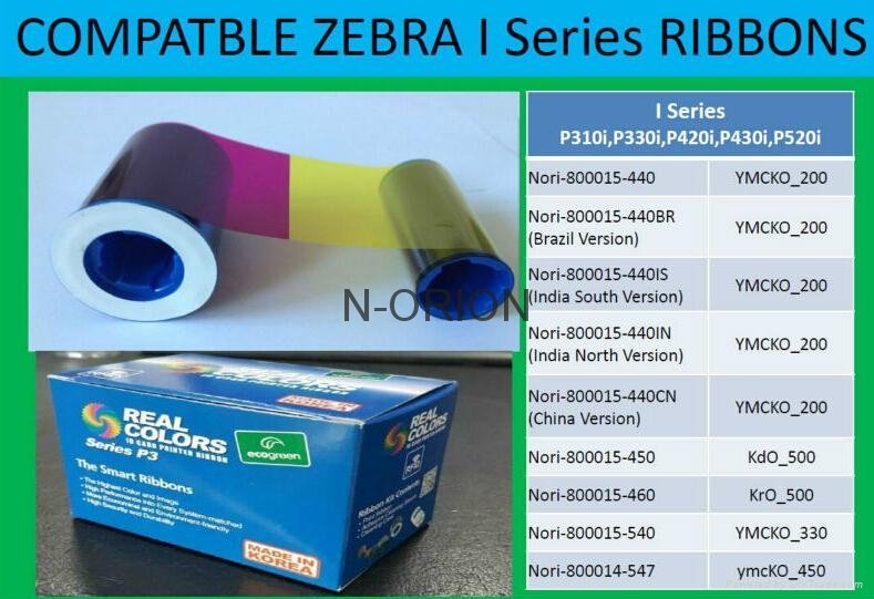 Zebra 800015 -540 YMCKO 330 Prints P310i P330i P420i P430i P520i Printer Ribbons 2