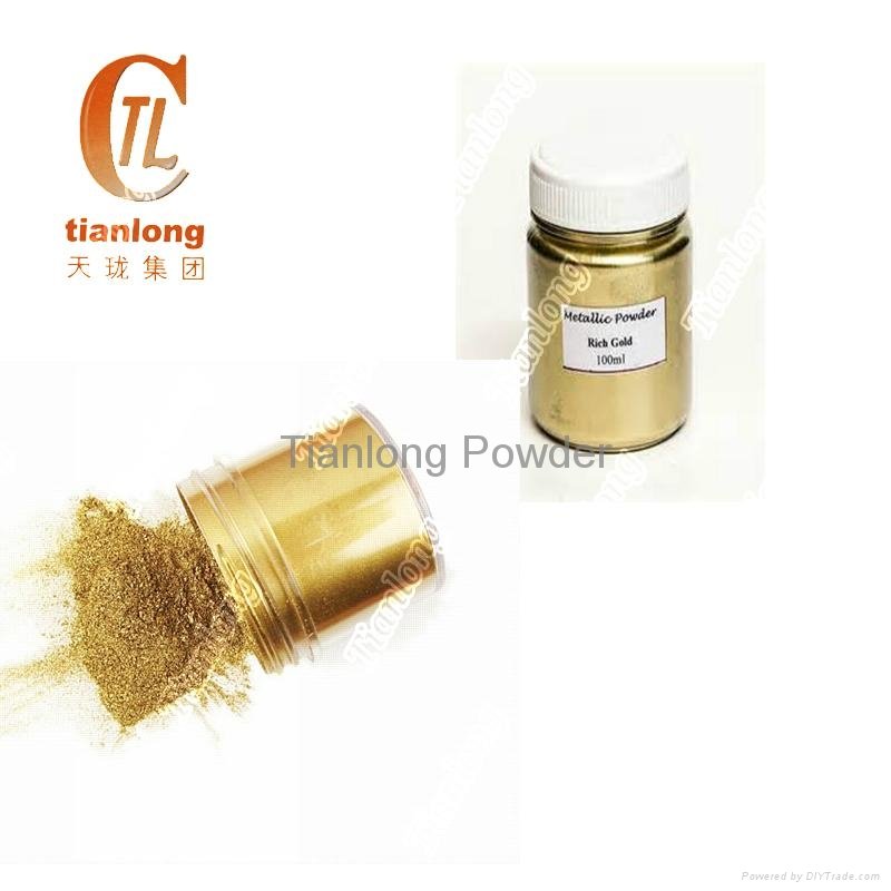 Metal copper and gold pigment for powder coating