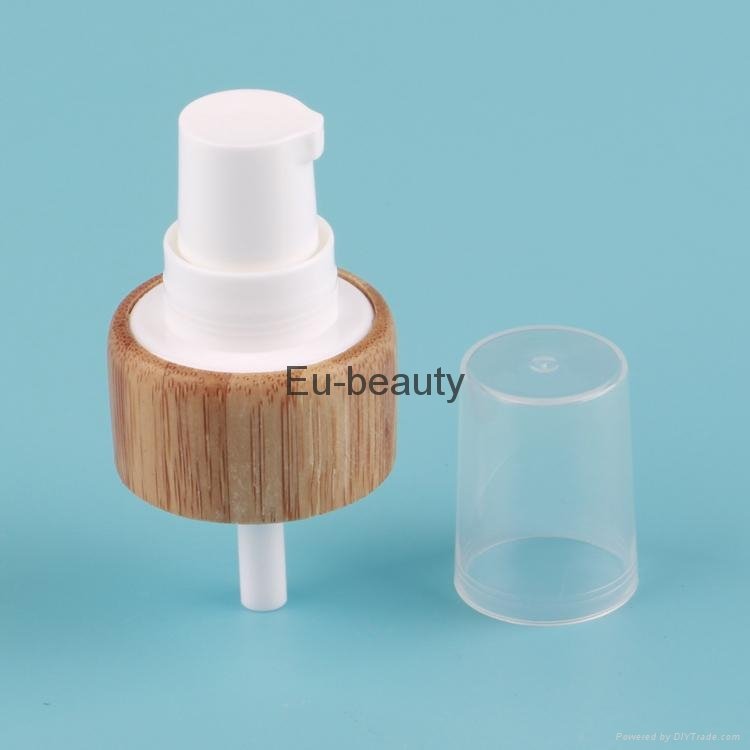 24 / 410 Bamboo Sheathed Closure Cream Pump With PP Small Cap