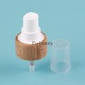 24 / 410 Bamboo Sheathed Closure Fine Mist Sprayer Pump With PP Cap 4