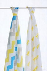 LAT pre-washed organic cotton muslin swaddles