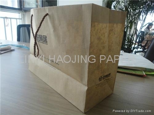 High strength luxury customized kraft paper shopping bag