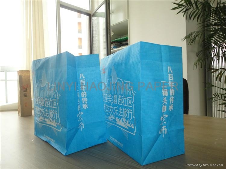 warp and weft kraft paper shopping bag