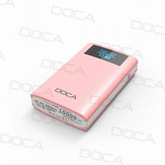 DOCA D563 10000mah Power Bank Showing Time and Alarm Function